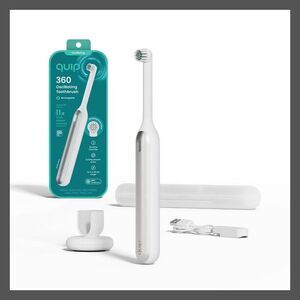 quip -  360 Oscillating Rechargeable Electric Toothbr White/Silver